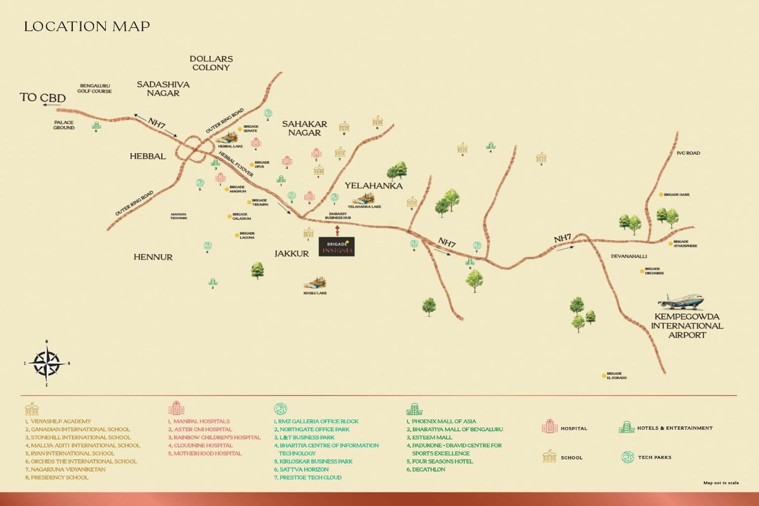 Brigade Insignia Yelahanka Location Map